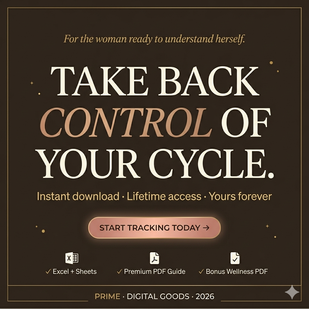 Hormone Cycle Tracker | Premium Digital Planner for Cycle Syncing, Hormone Balance & Women's Wellness | Excel + Google Sheets + PDF Bundle